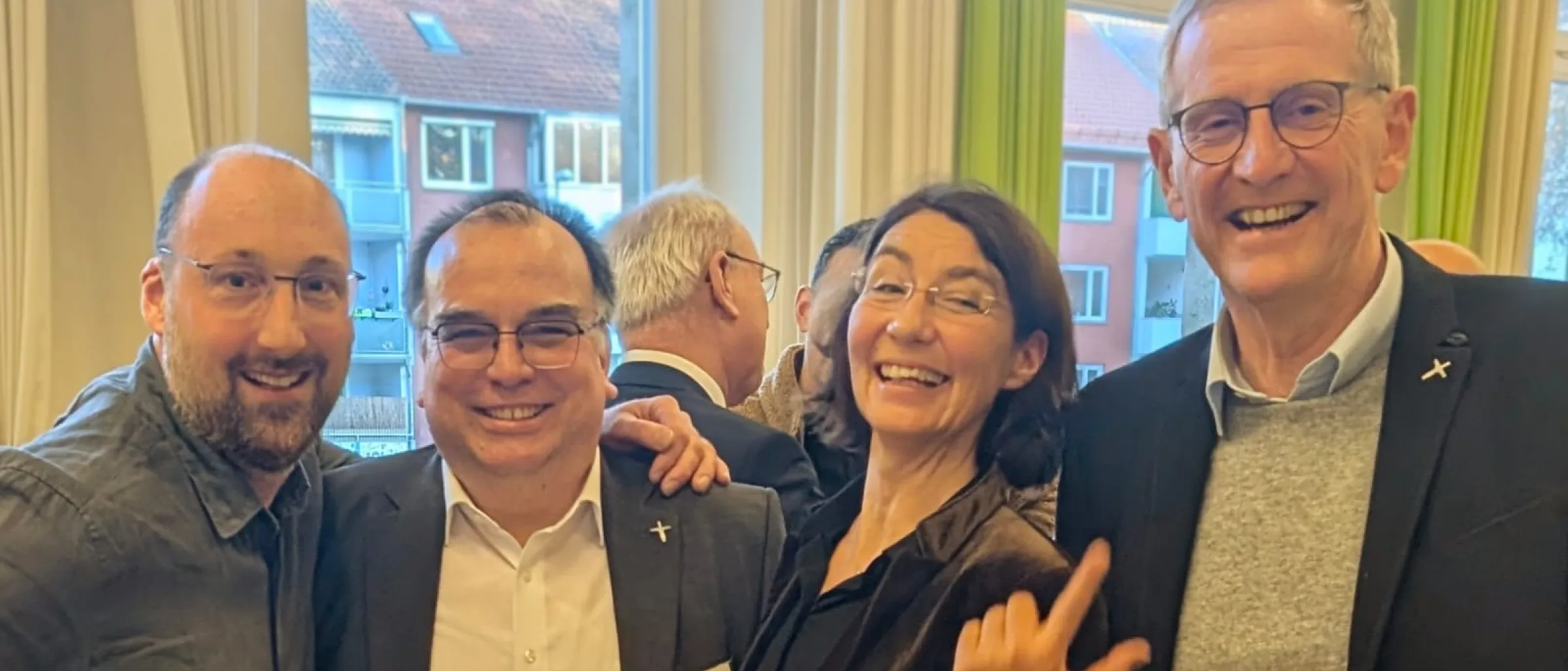 Landessynodale unserer Propstei: Pfarrer Thomas Ehgart, Carsten Schillert, Dr. Christina-Maria Bammel und Jürgen Warnecke